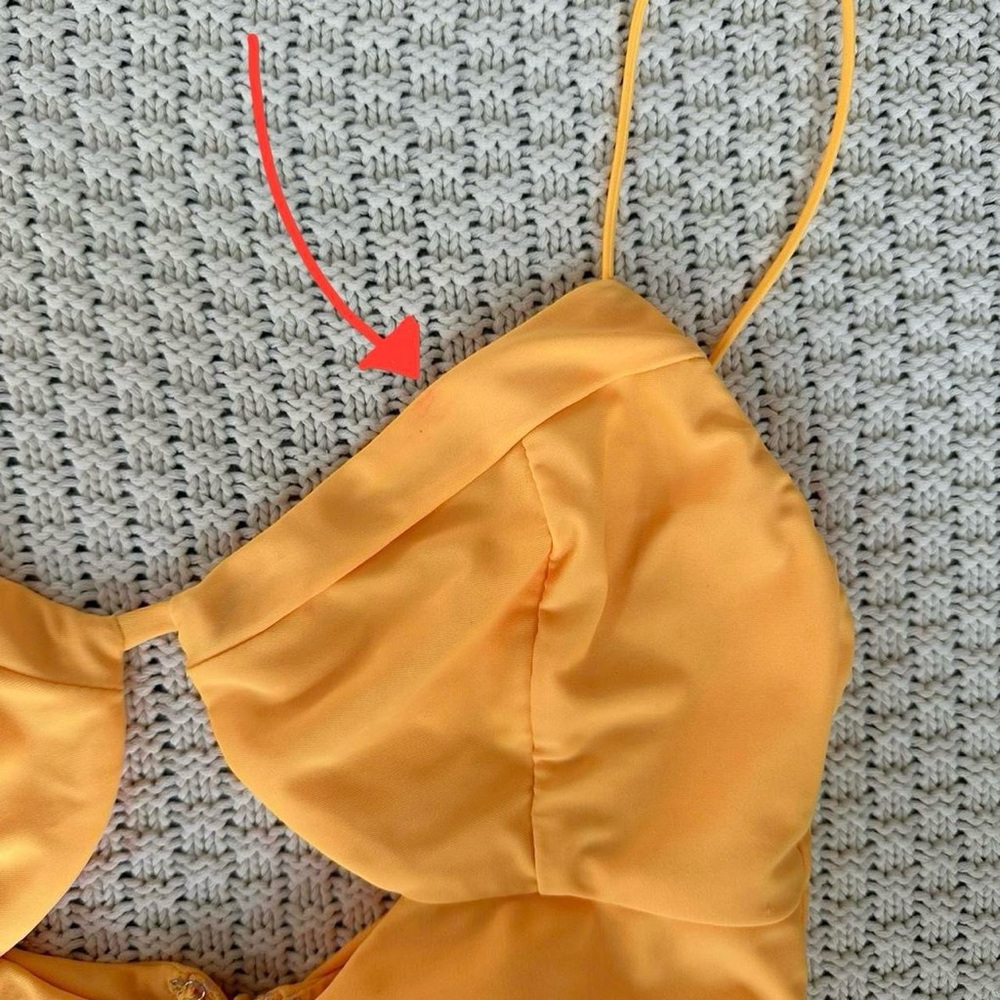 Tiger Mist Yellow Ruched Mini Dress - Picture 7 of 7